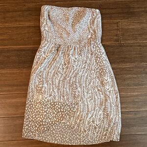 The Limited Strapless Brown and White Dress